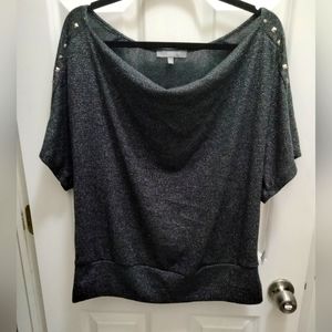 Nwts Women's size 3xl black with metallic shimmer top